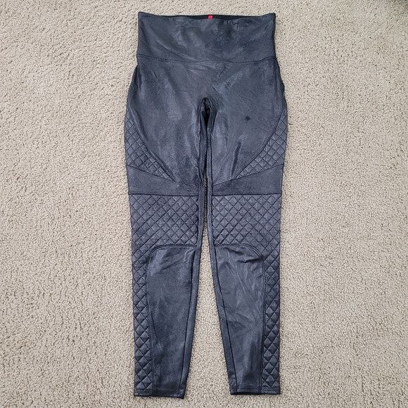 Spanx Quilted Faux Leather Leggings - Picture 2 of 8